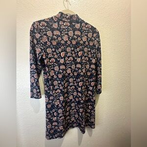 As U Wish Size Small Mock Turtleneck 3/4 length sleeves Floral Dress